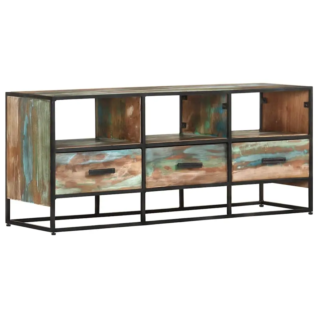 Brown Solid Wood TV Cabinet 110x30x45 cm with Storage