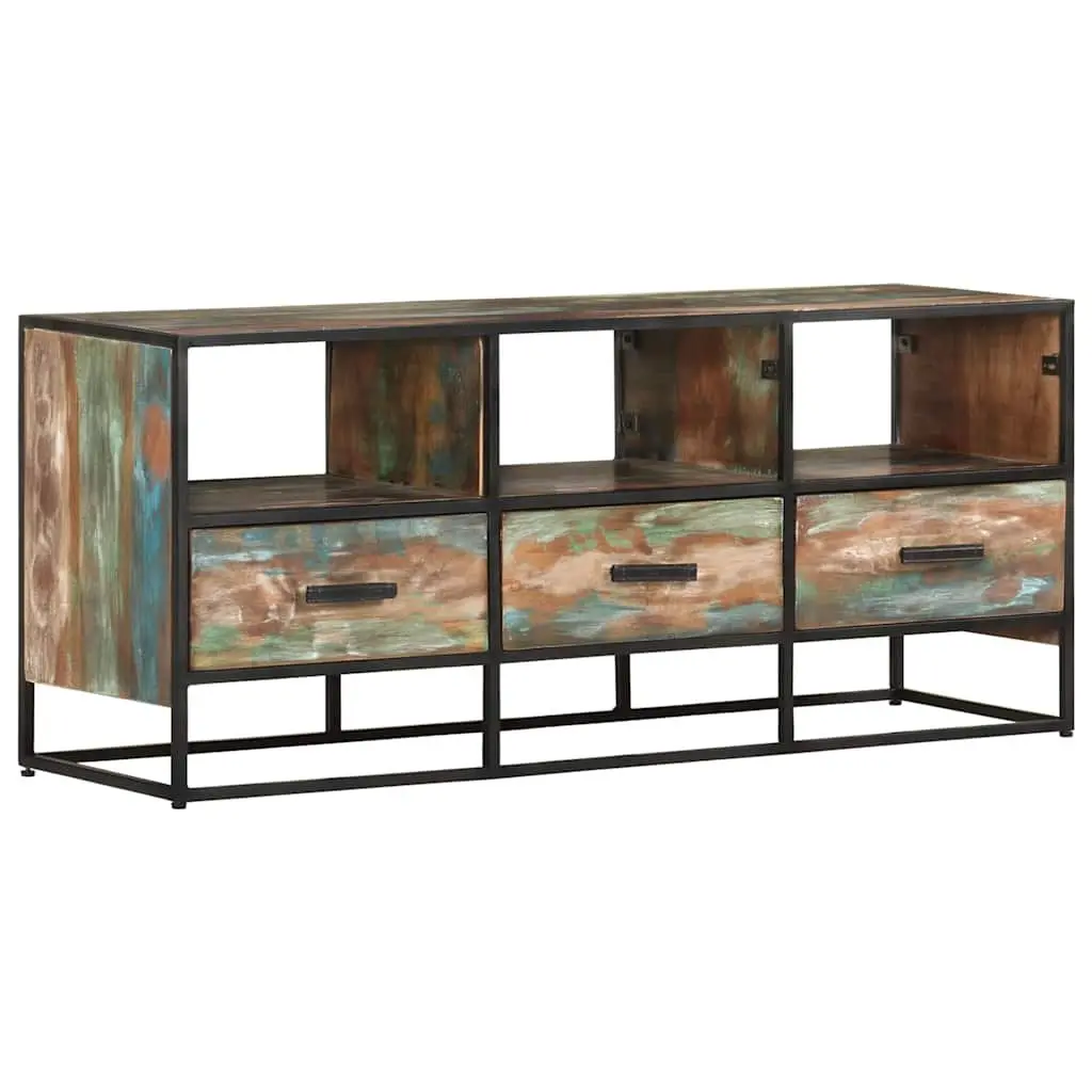 Brown Solid Wood TV Cabinet 110x30x45 cm with Storage
