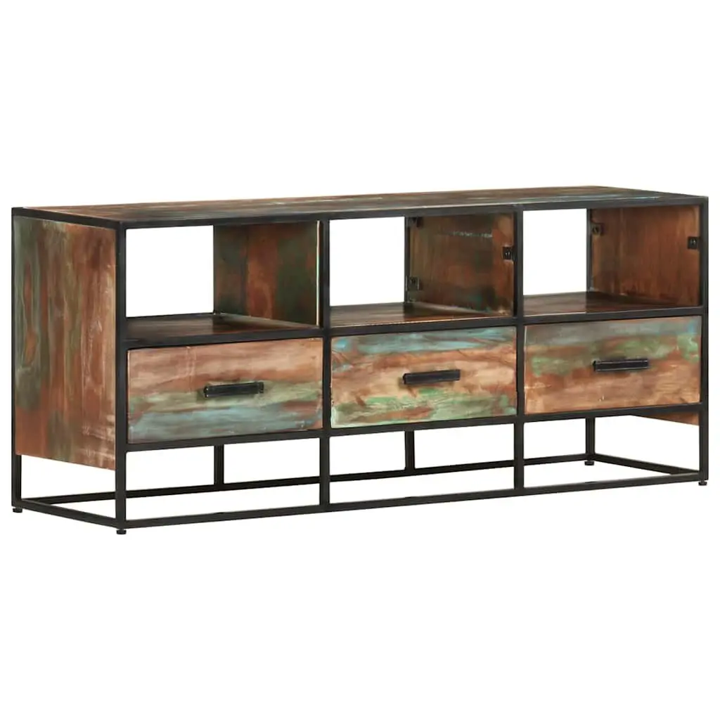Brown Solid Wood TV Cabinet 110x30x45 cm with Storage
