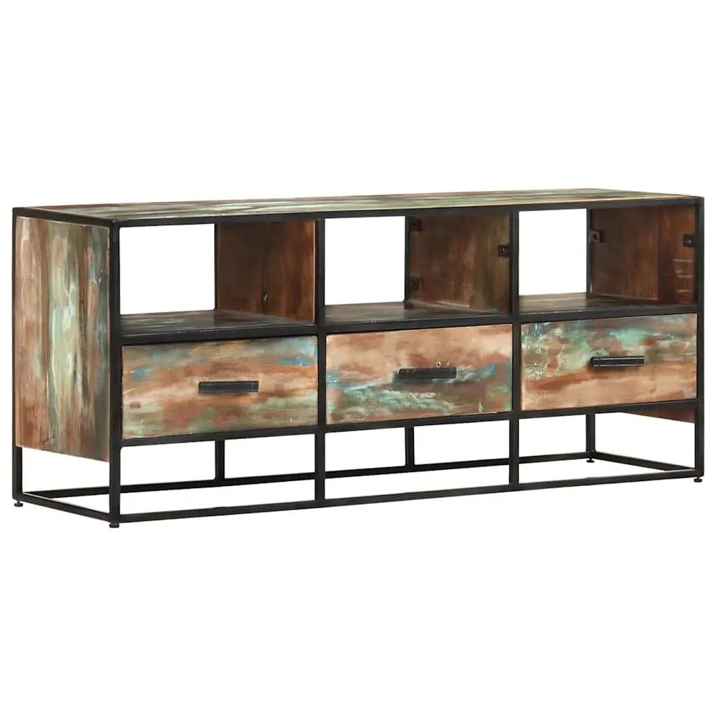 Brown Solid Wood TV Cabinet 110x30x45 cm with Storage