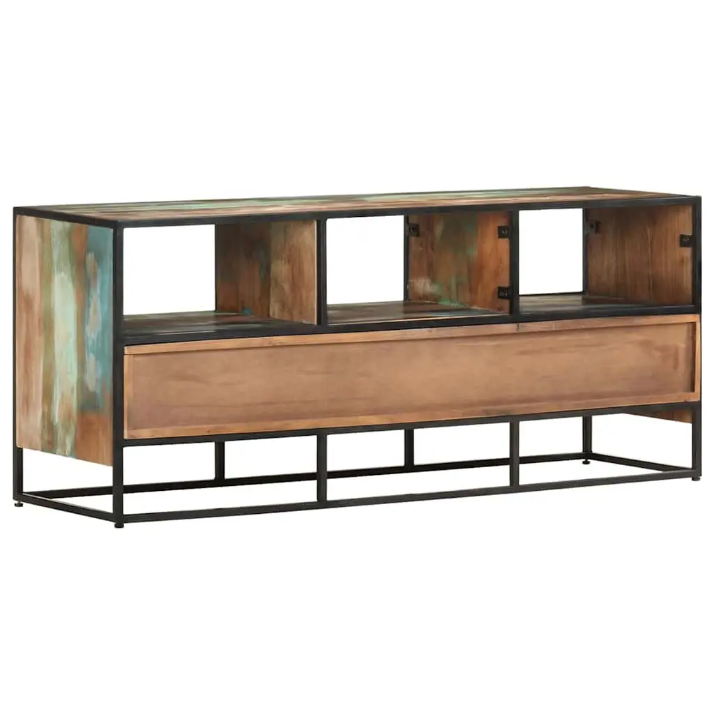 Brown Solid Wood TV Cabinet 110x30x45 cm with Storage