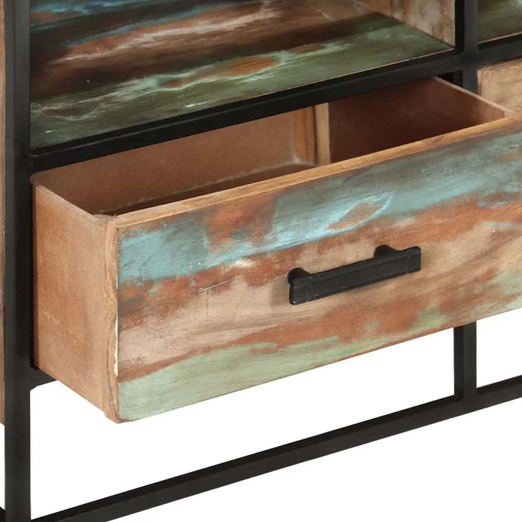 Brown Solid Wood TV Cabinet 110x30x45 cm with Storage