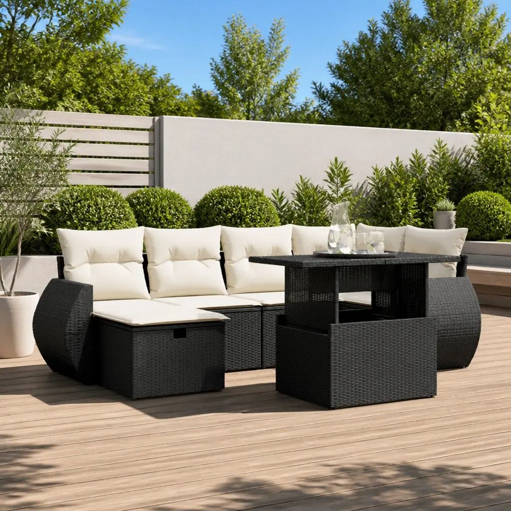 7 Piece Garden Sofa Set with Cushions