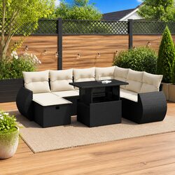 Premium Modular 8 Piece Garden Sofa Set in Black