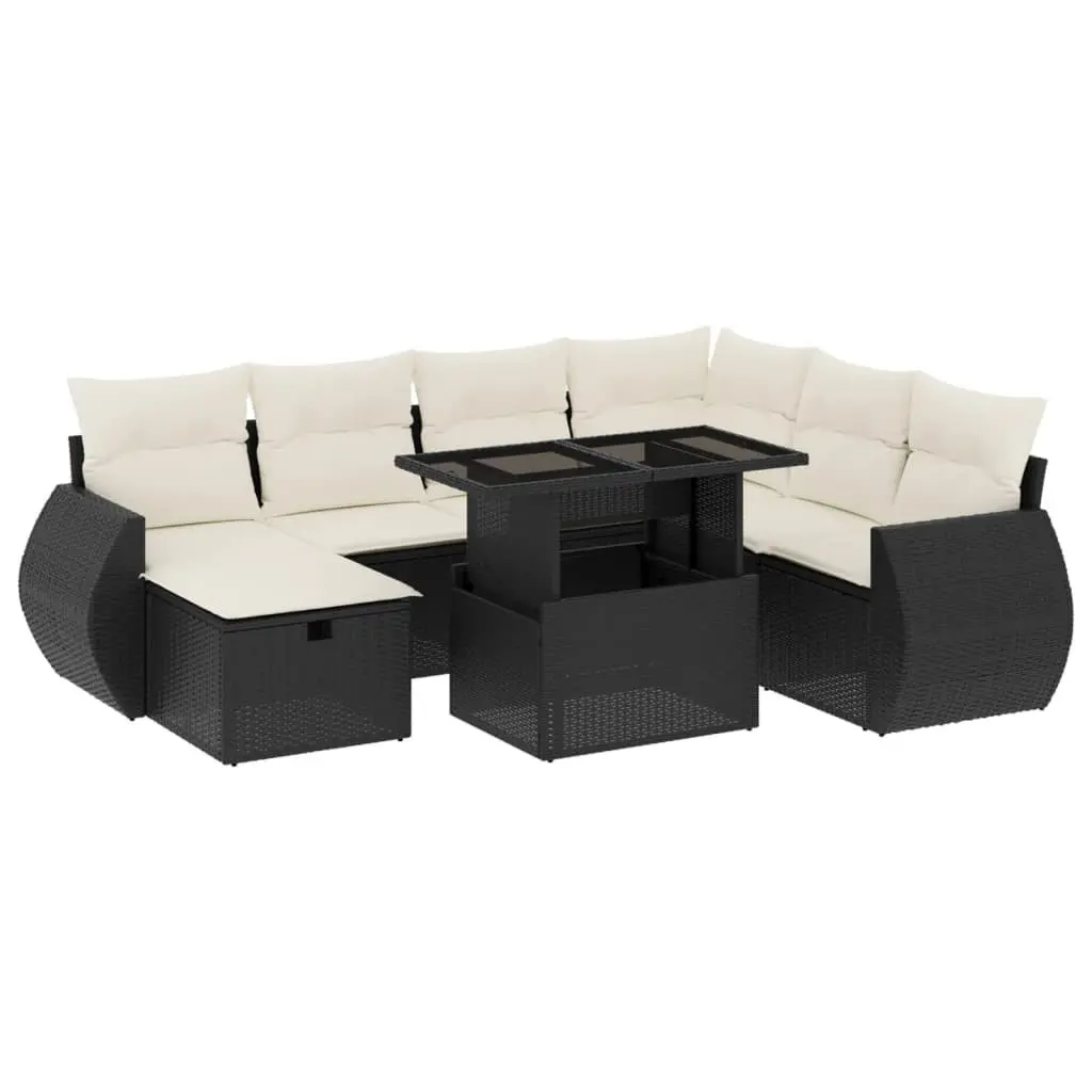 Modular 8 Piece Garden Sofa Set in Black