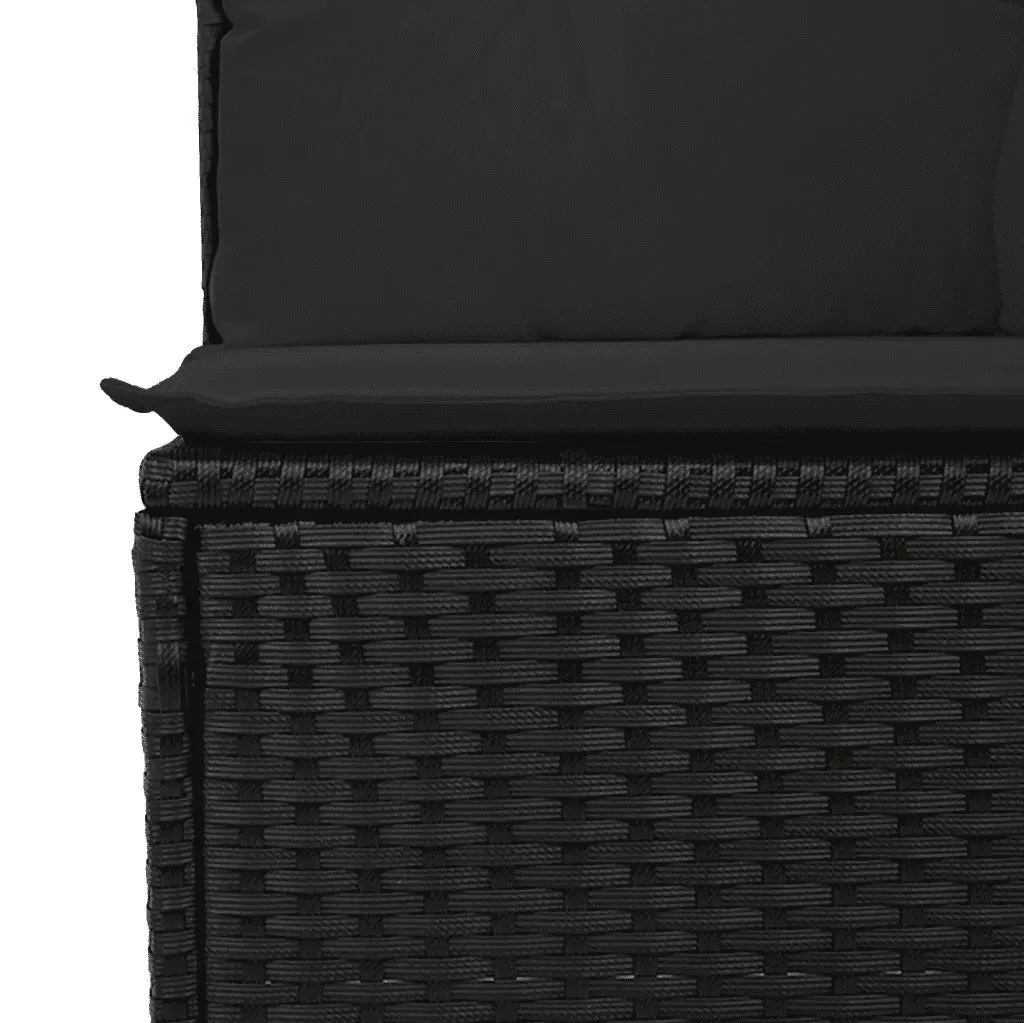8-Piece Modular Garden Sofa Set in Black Poly Rattan
