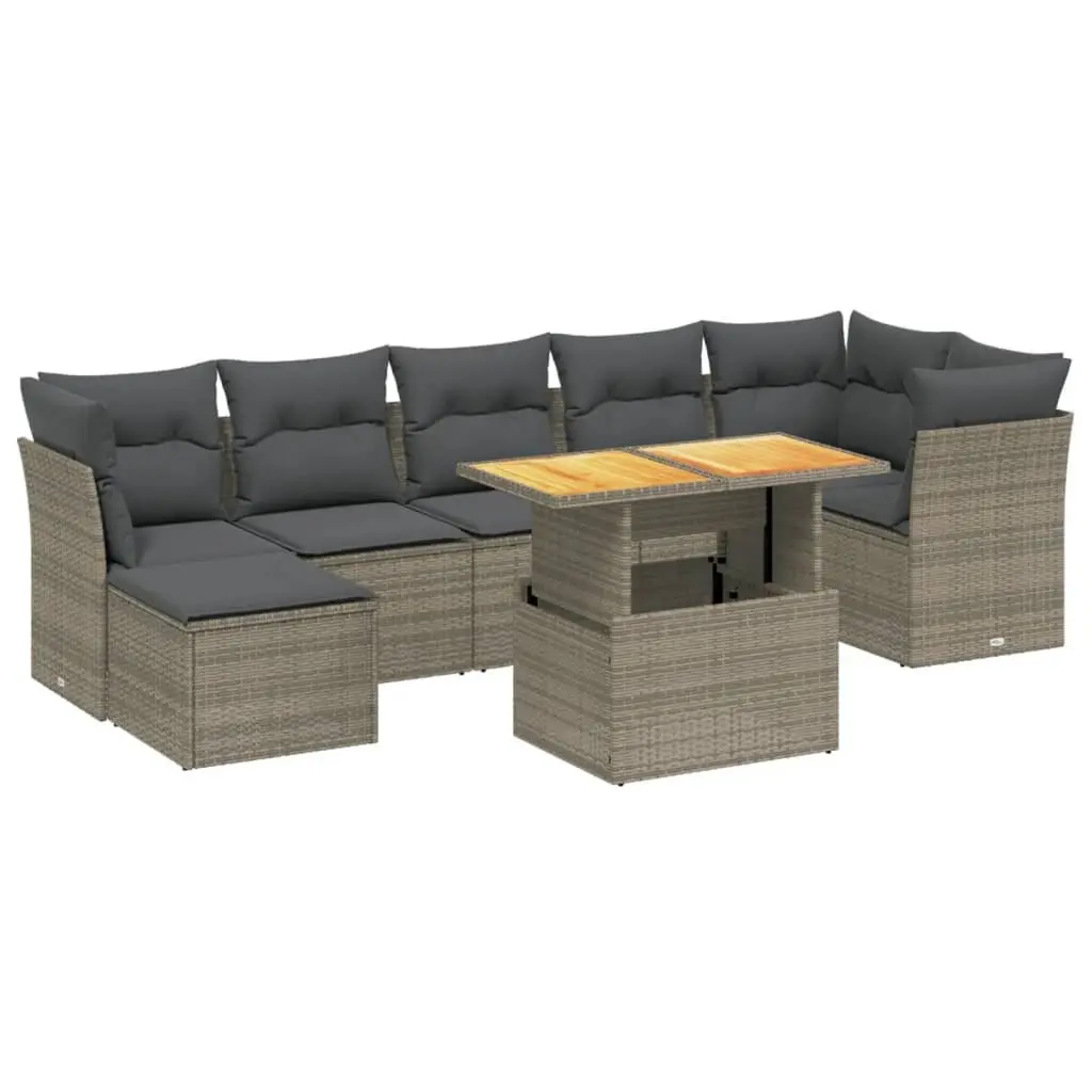 8-Piece Modular Garden Sofa Set in Grey