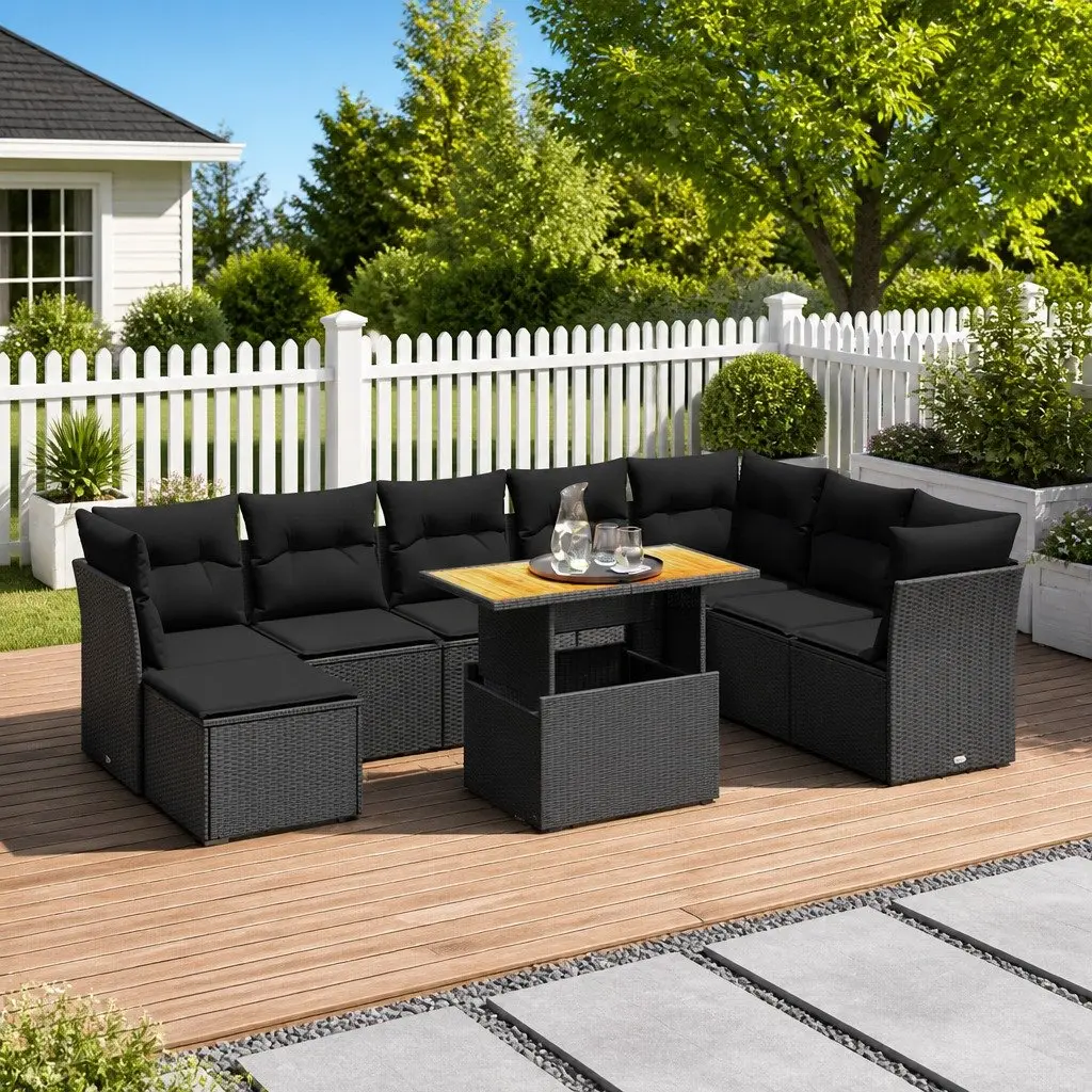 9 Piece Garden Sofa Set for Outdoor Comfort