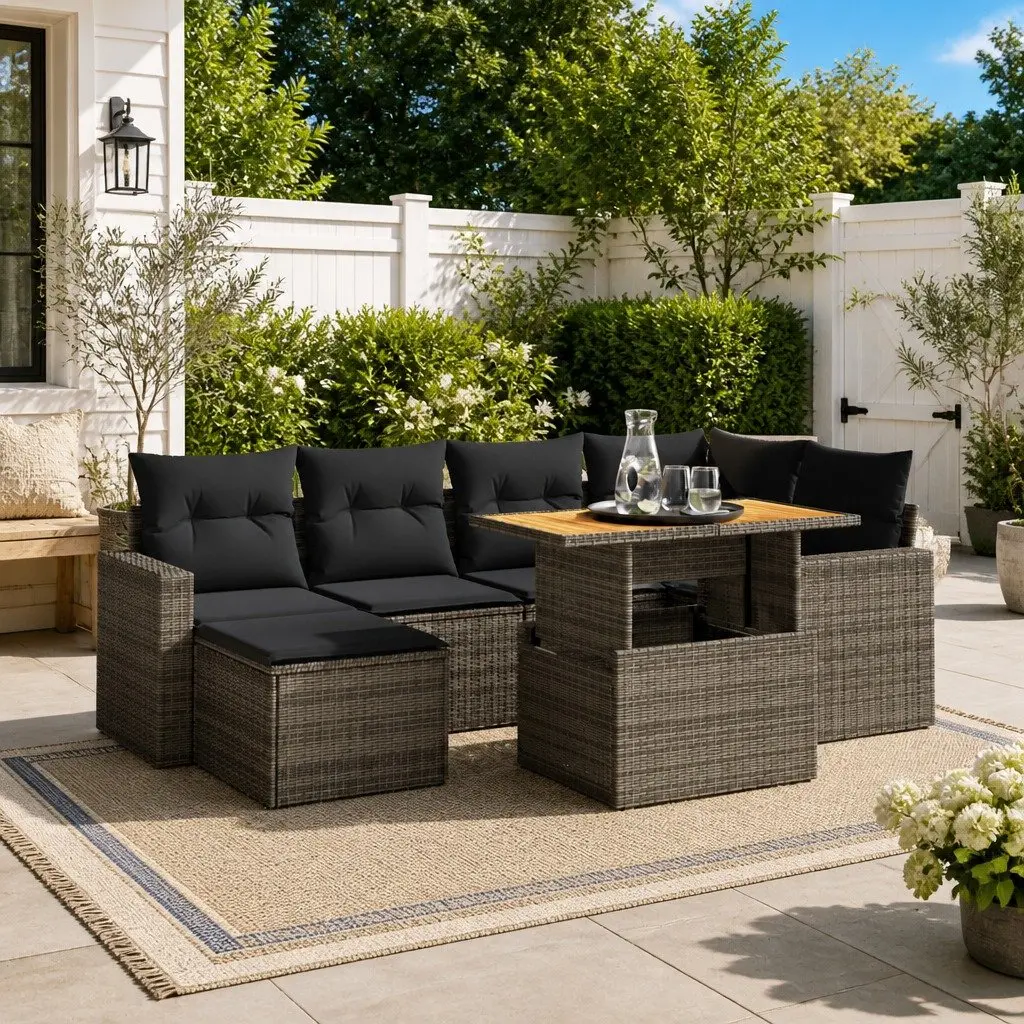 7 Piece Garden Sofa Set for Outdoors