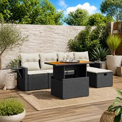 Premium 6 Piece Modular Garden Sofa Set with Cushions