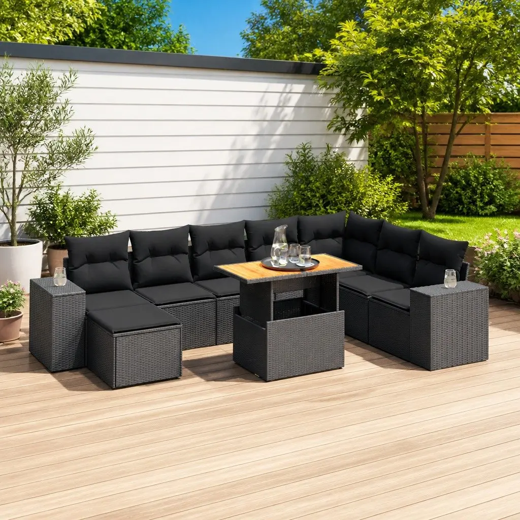 Modular 9-Piece Outdoor Garden Sofa Set