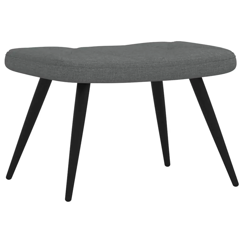 Grey Fabric Armchair with Stool