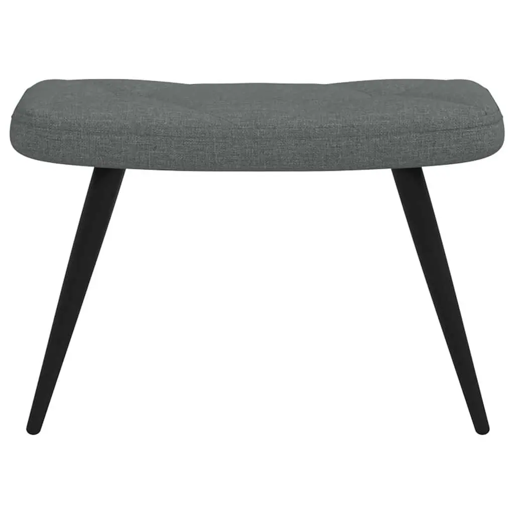 Grey Fabric Armchair with Stool