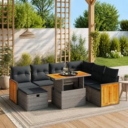 Modular 8 Piece Outdoor Garden Sofa Set in Grey