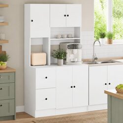 Premium White Kitchen Cabinet with Doors and Drawers