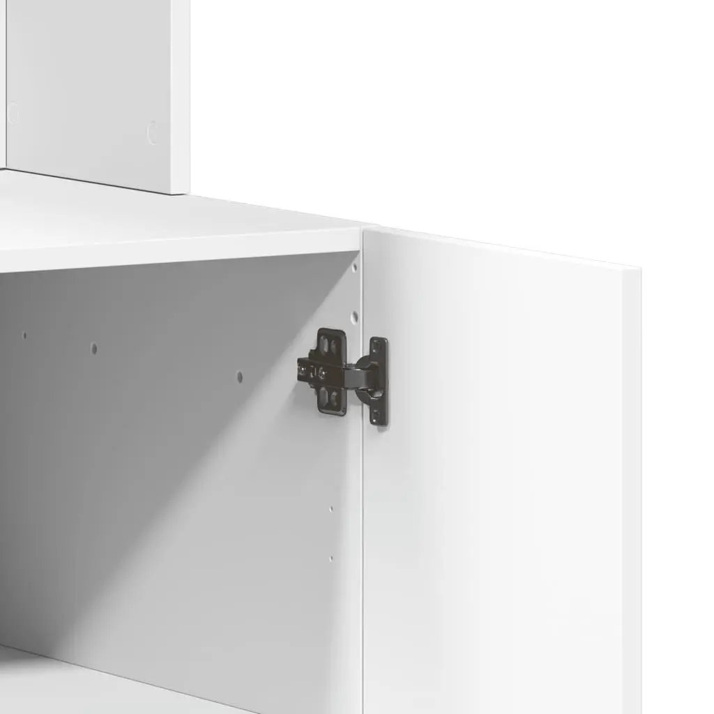 White Kitchen Cabinet with Doors and Drawers
