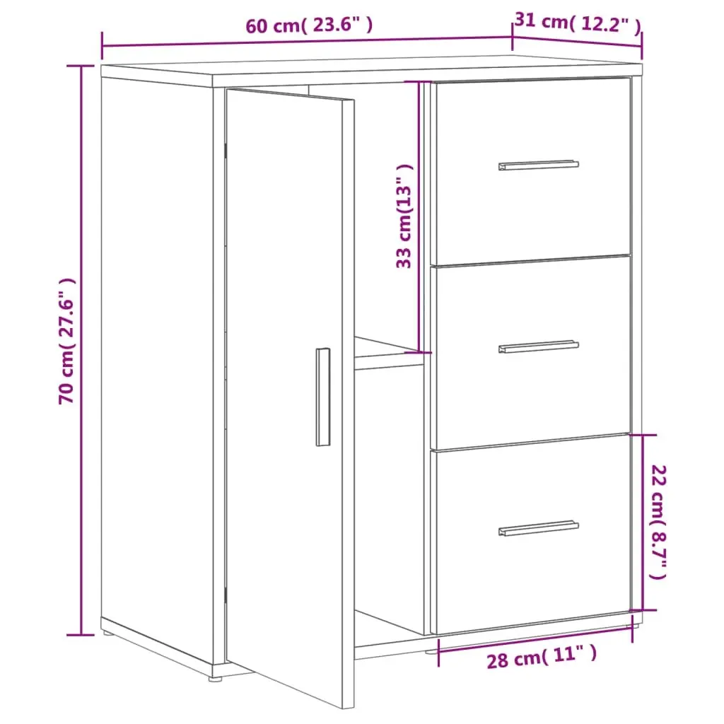 White Sideboard Cabinets Set of 2