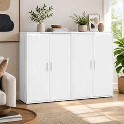 Premium White Engineered Wood Sideboard for Storage