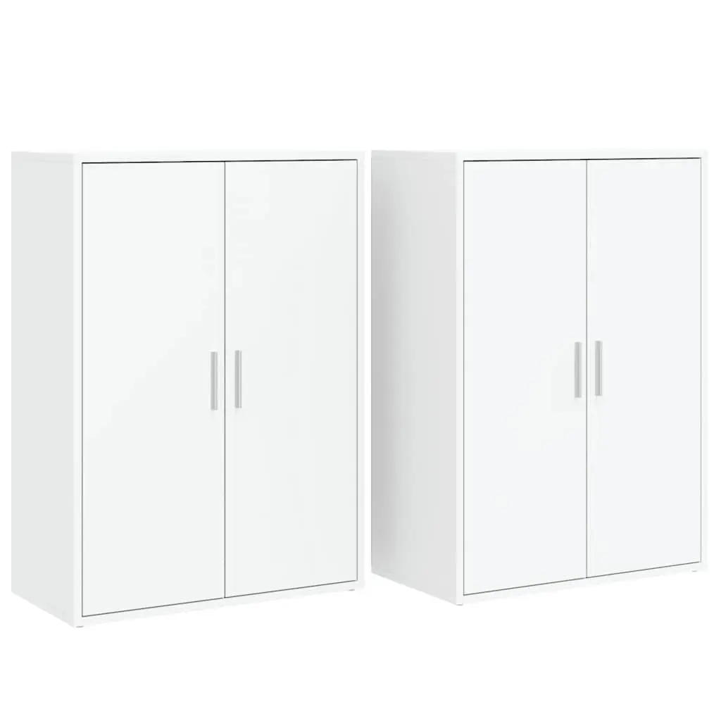 White Engineered Wood Sideboard for Storage
