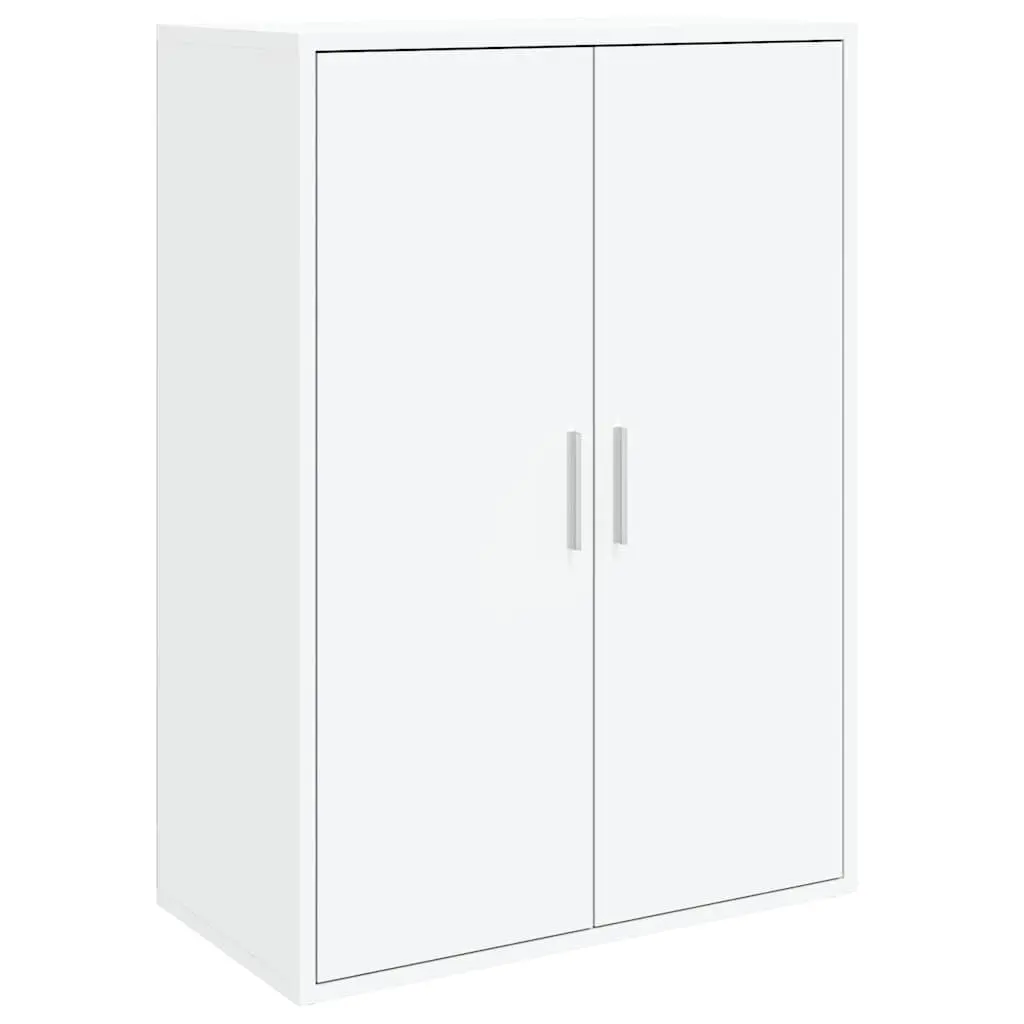 White Engineered Wood Sideboard for Storage