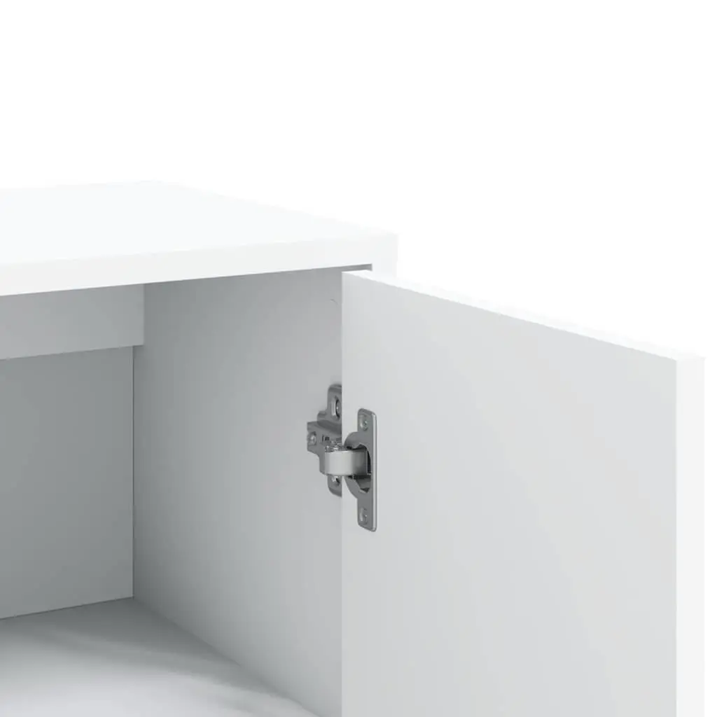 White Engineered Wood Sideboard for Storage