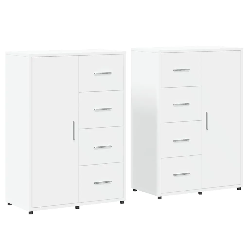 White Sideboard Storage Cabinet Set of 2
