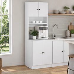 Durable White Engineered Wood Kitchen Storage Cabinet