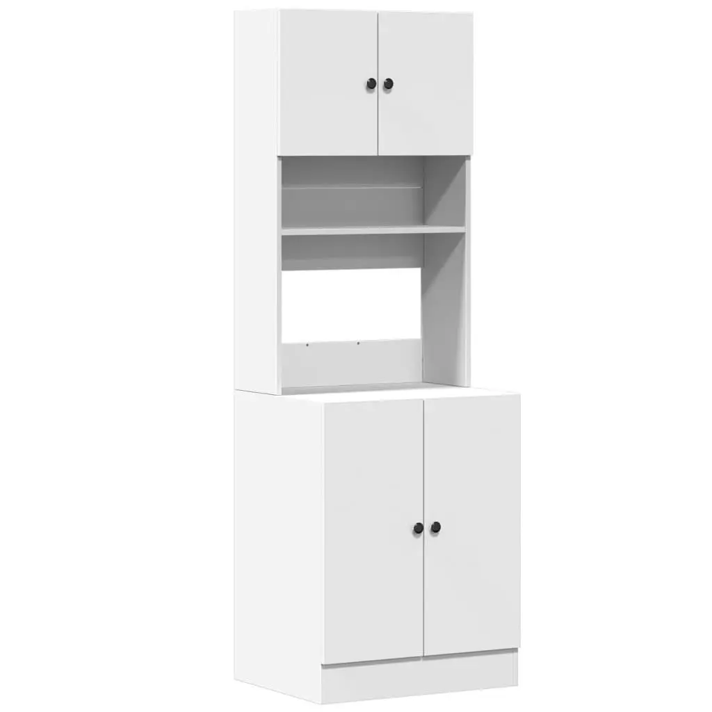 White Engineered Wood Kitchen Storage Cabinet