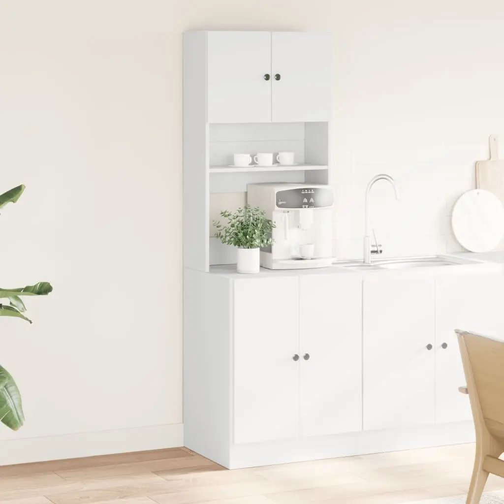White Engineered Wood Kitchen Storage Cabinet