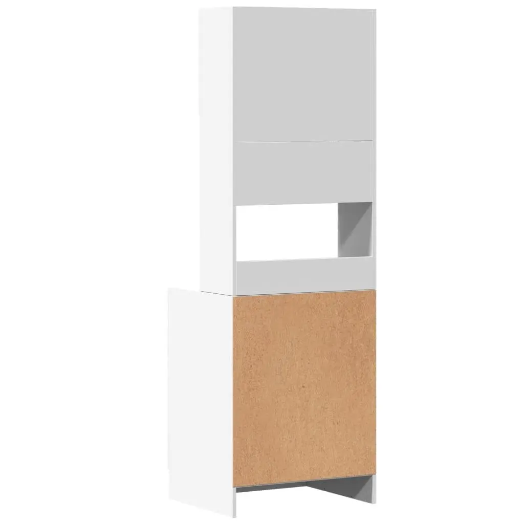 White Engineered Wood Kitchen Storage Cabinet