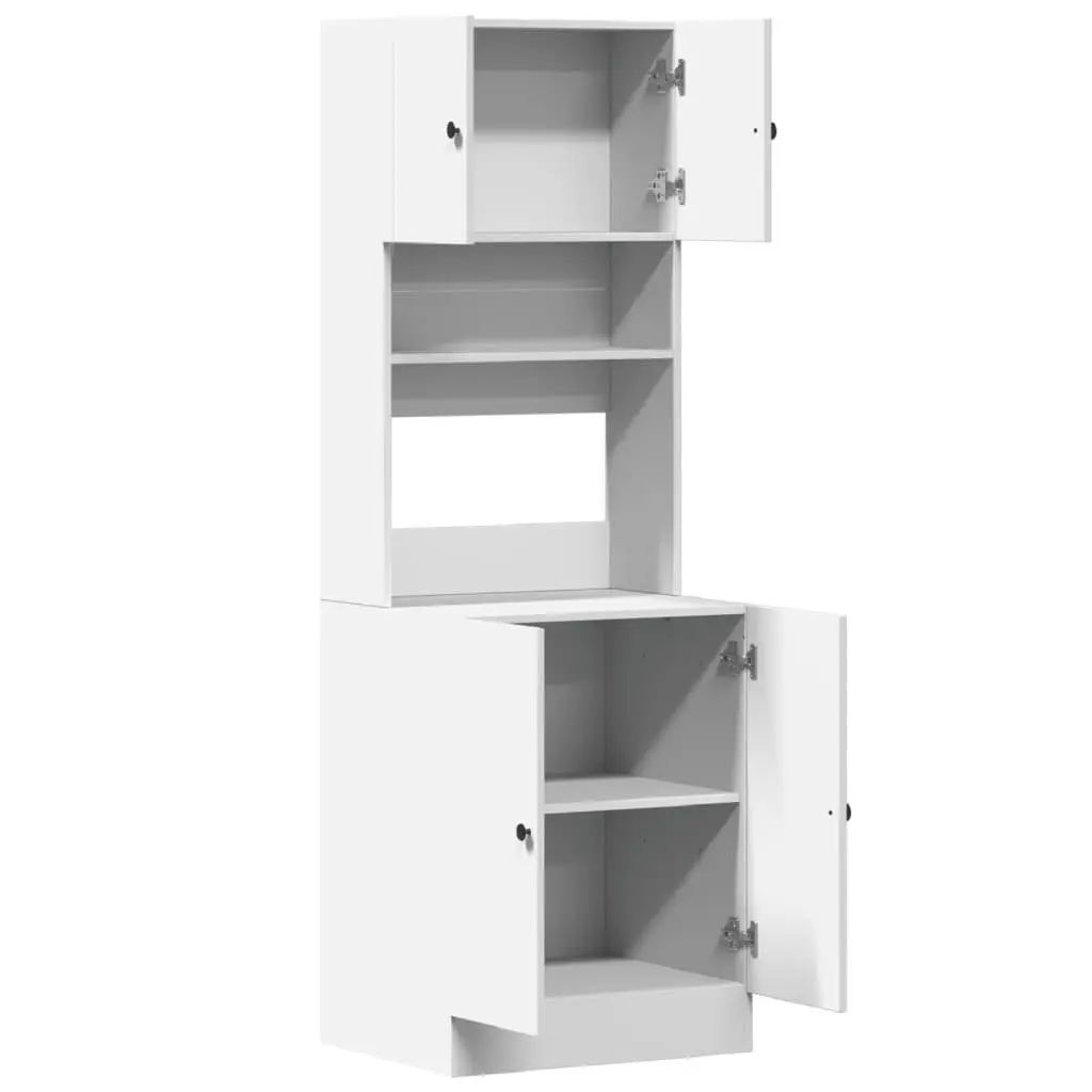 White Engineered Wood Kitchen Storage Cabinet