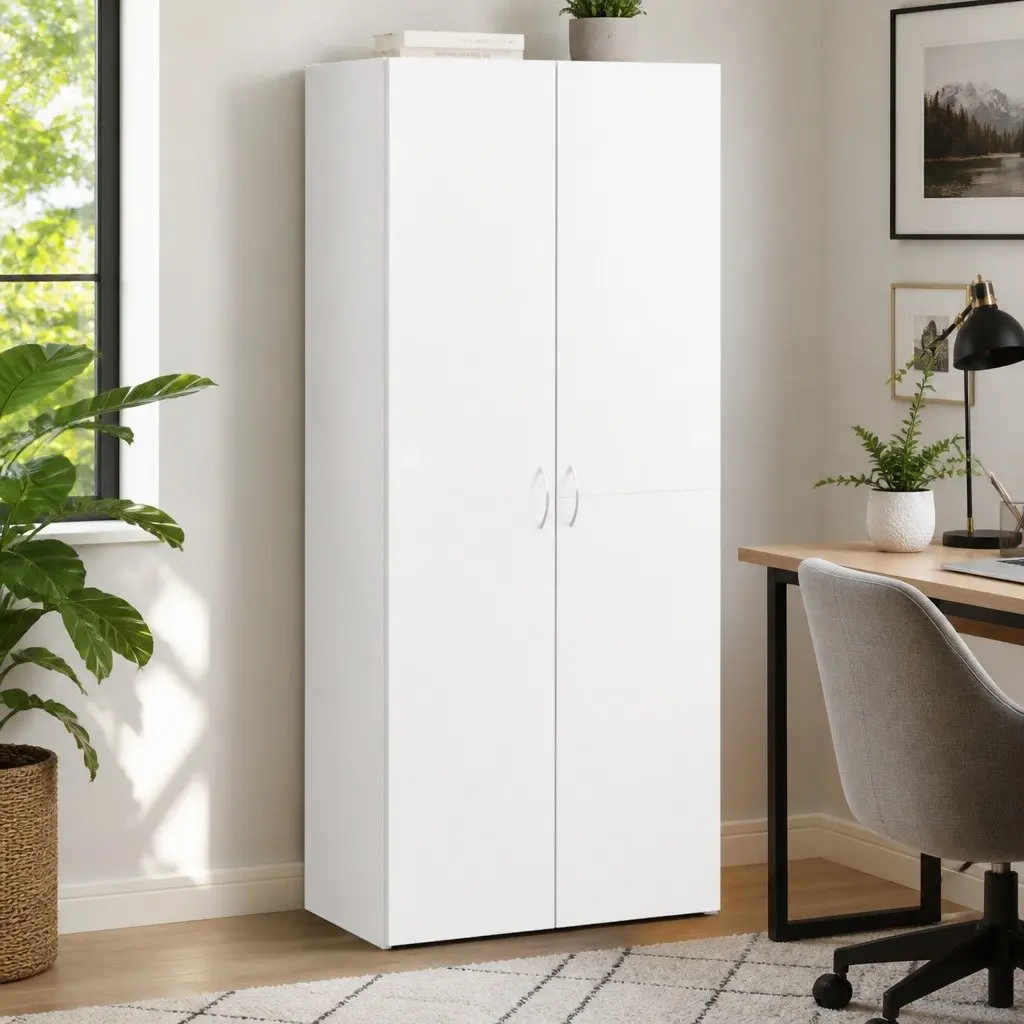 White 4-Compartment File Cabinet for Office