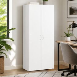 Stylish White 4-Compartment File Cabinet for Office