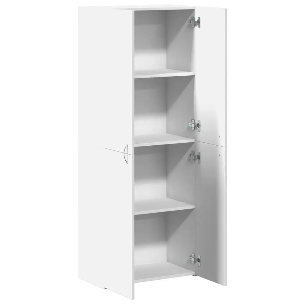 File Cabinet Engineered Wood White 4 Compartment 60W x 32D x 153H cm