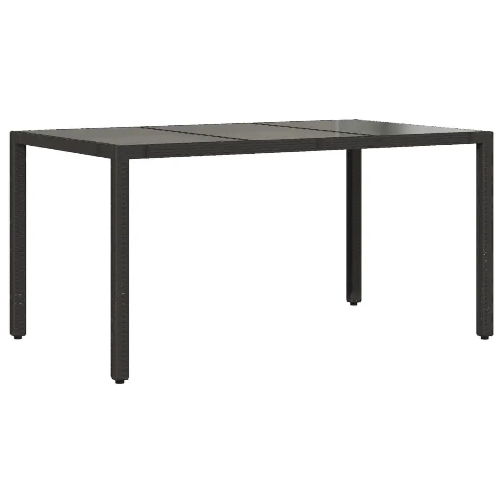 7-Piece Black Poly Rattan Outdoor Dining Set