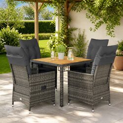 Durable 5 Piece Garden Dining Set with Cushions