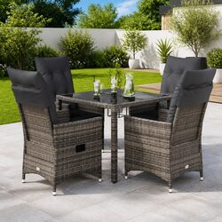 Durable 5 Piece Garden Dining Set with Cushions