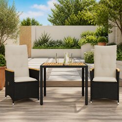Durable 3 Piece Bistro Set with Cushions for Outdoors