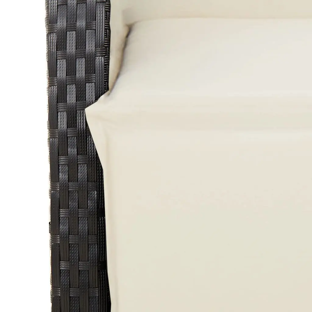 Outdoor Dining Set PE Rattan 5 Piece Black Patio Table Chairs
