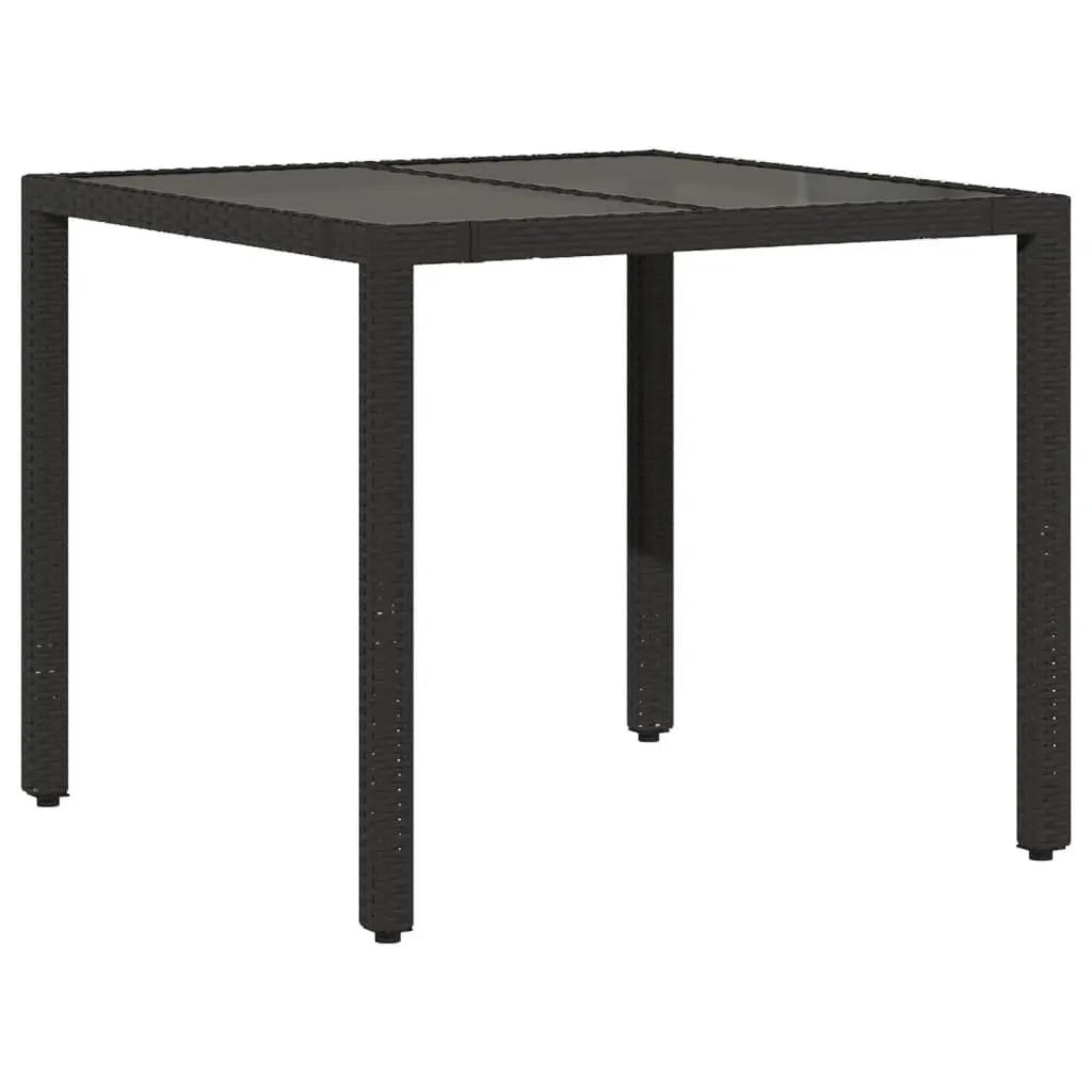 Black Poly Rattan 3 Piece Bistro Set with Cushions