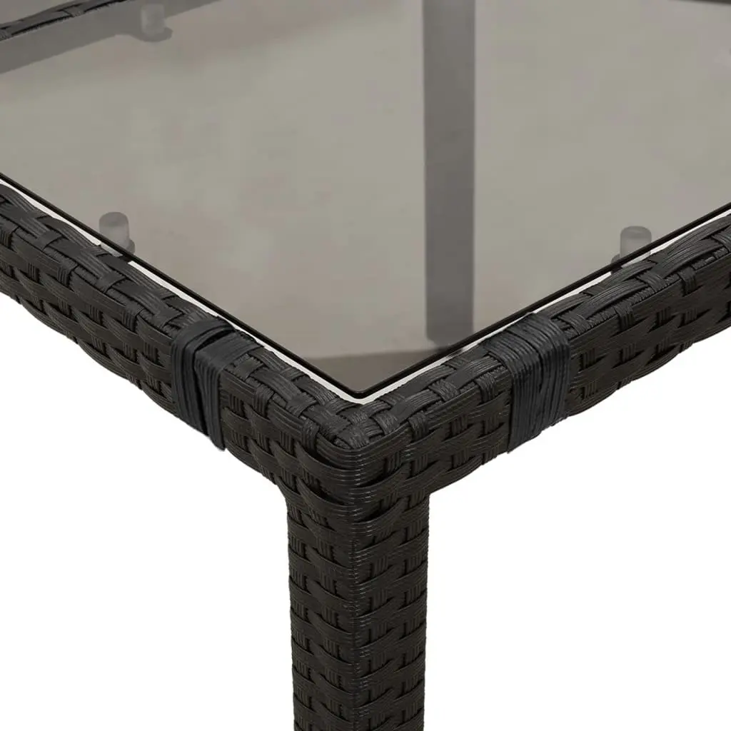 Black Poly Rattan 5 Piece Garden Dining Set