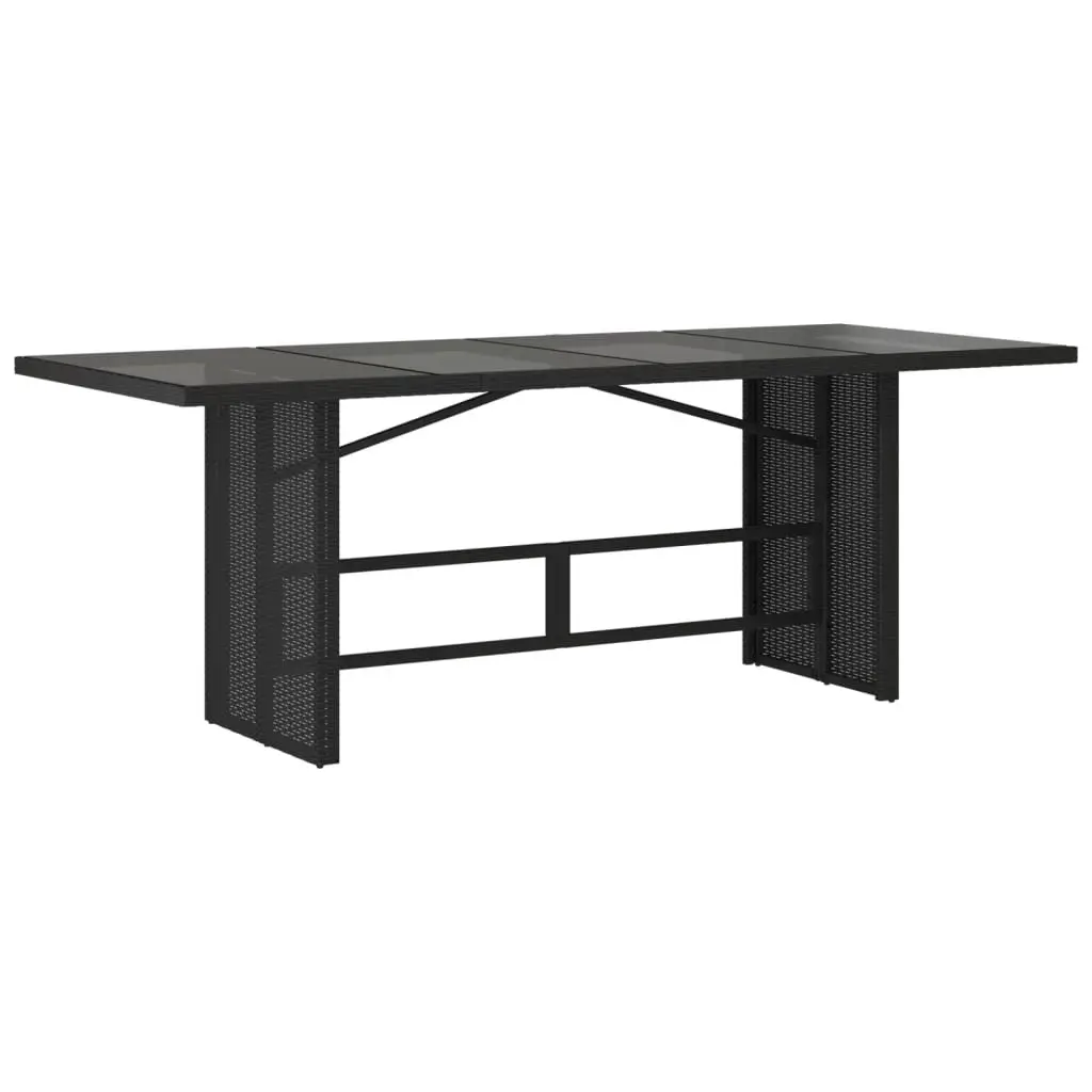 Outdoor Dining Set Poly Rattan 7 Piece Garden Furniture Black
