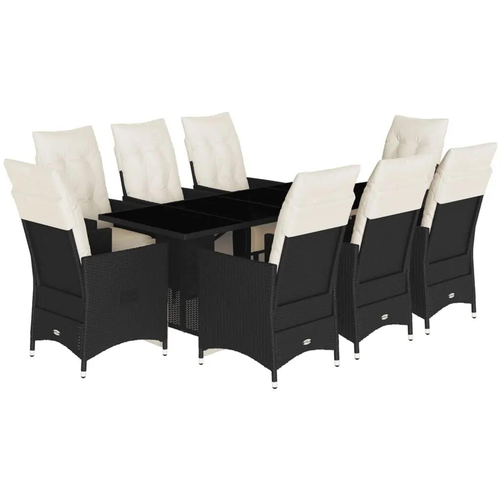 9-Piece Garden Dining Set with Poly Rattan