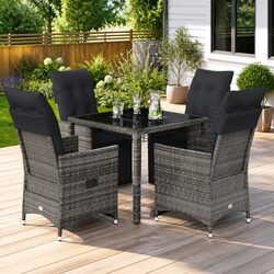 High-Quality 5-Piece Garden Bistro Set with Cushions