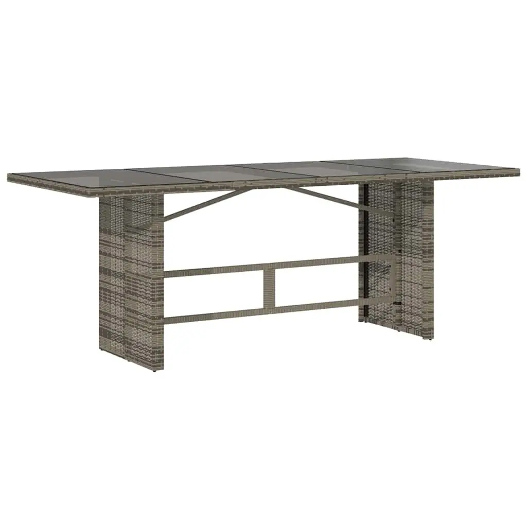 Garden Bistro Set Poly Rattan 9 Piece Outdoor Furniture Grey with Cushions