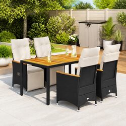 Durable 5 Piece Garden Bistro Set with Cushions