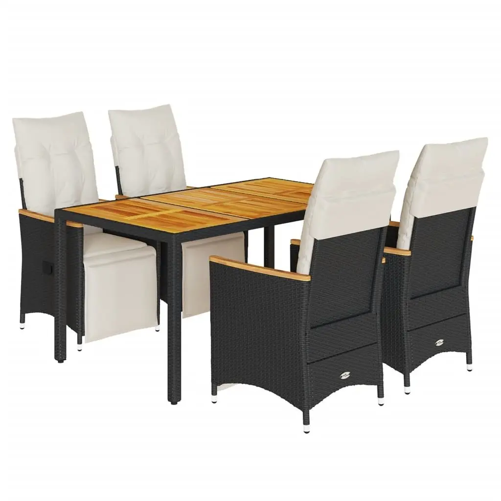 5 Piece Garden Bistro Set with Cushions