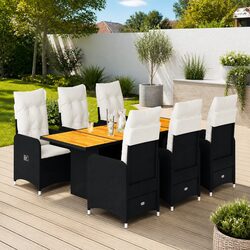 Stylish 7 Piece Bistro Set with Padded Cushions
