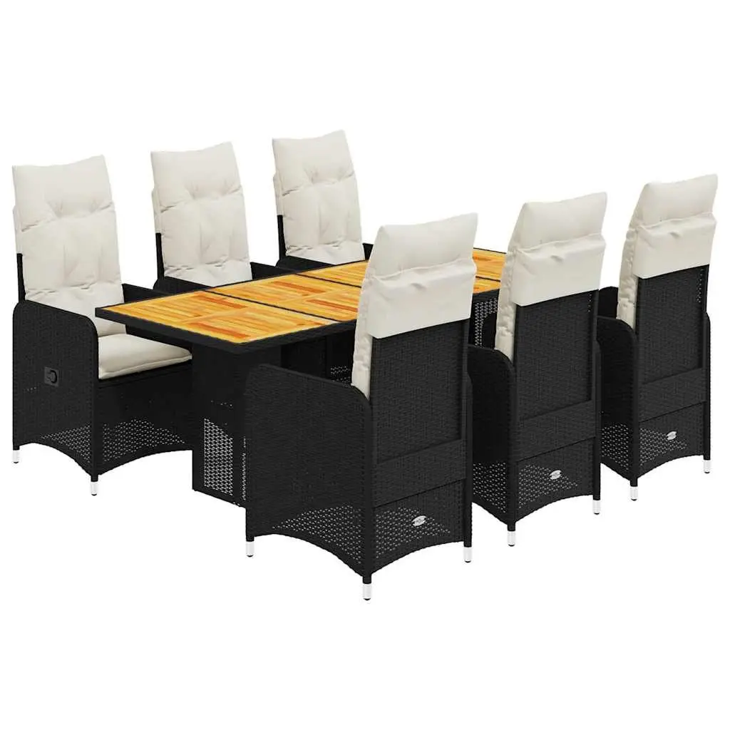 7 Piece Bistro Set with Padded Cushions