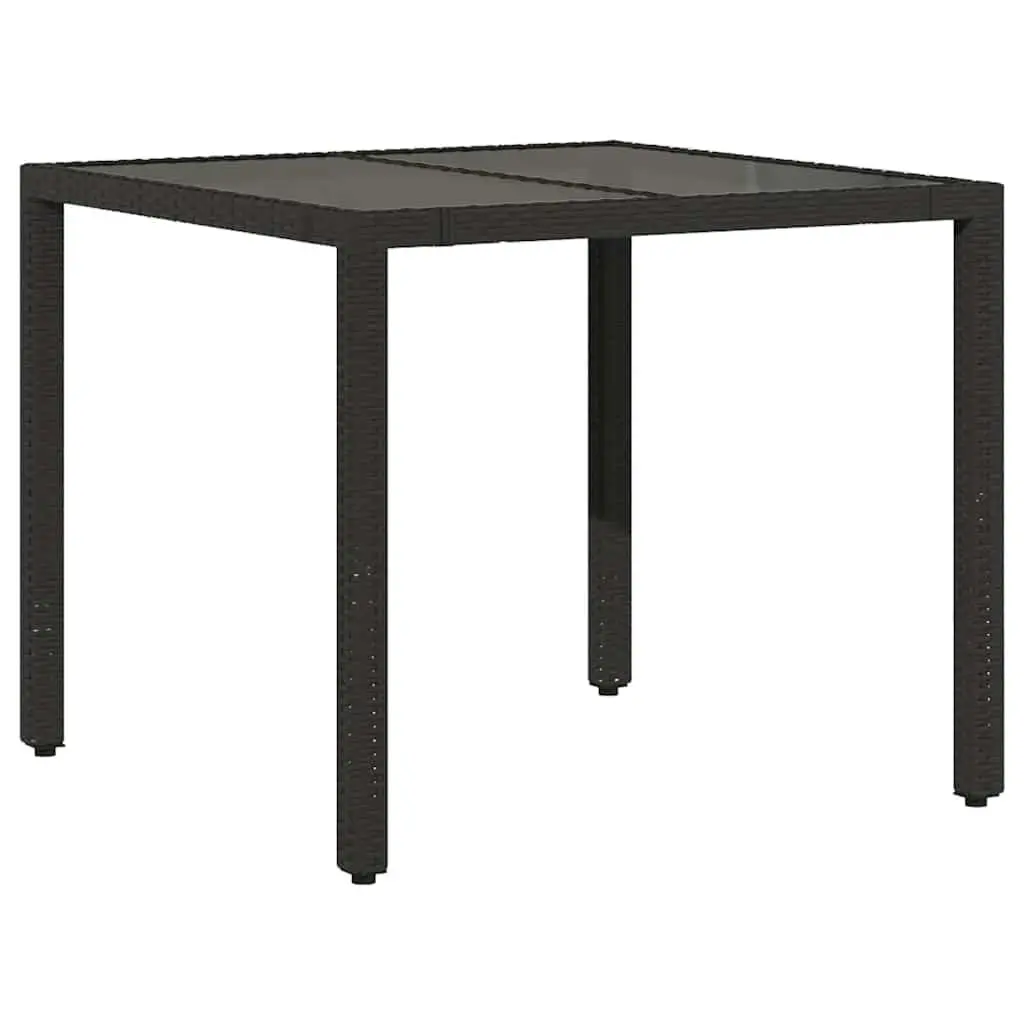 3 Piece Black Poly Rattan Bistro Set